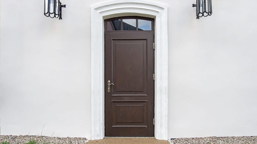 Wooden exterior single door