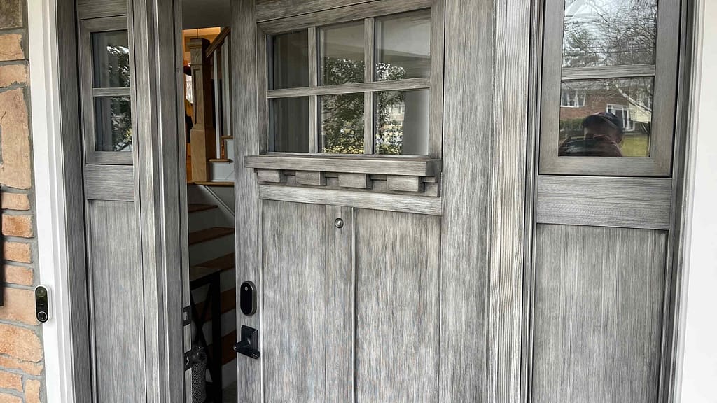 entry door with rustic design made by madison door