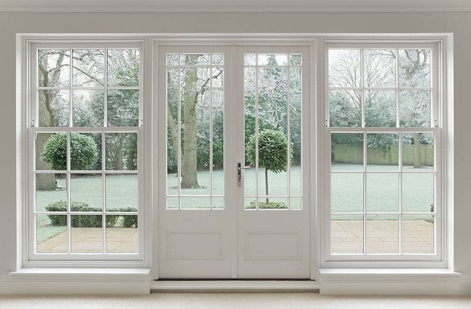 Beautiful white glass window and door by Madison windows and doors
